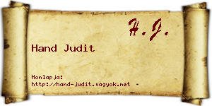 Hand Judit névjegykártya